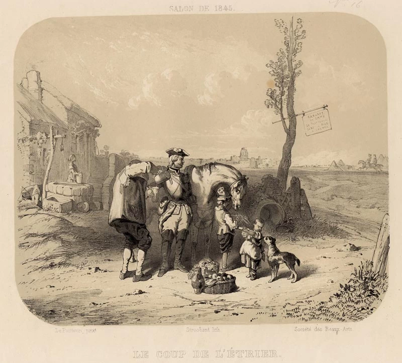 Cabaret da campo. Le Poittevin Lodge a piedi con cavallo